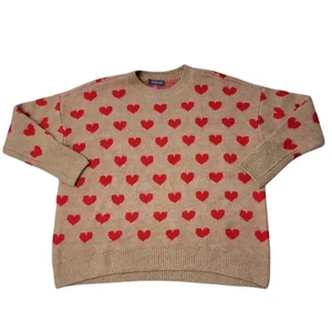 NWT Women's VINCE CAMUTO Camel Heart Valentines Love Sweater Large L - Picture 1 of 1