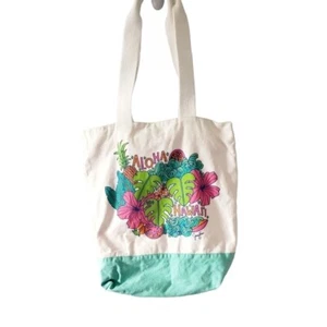 Jana Lam Hawaii Aloha Canvas Tote Hibiscus Print - Picture 1 of 3