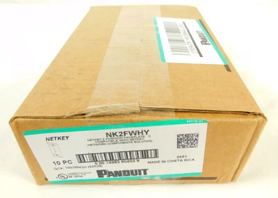 NK2FWHY NetKey Classic Faceplate Faceplate Label Pocket 2-Port White - BOX OF 10 - Image 1 of 3
