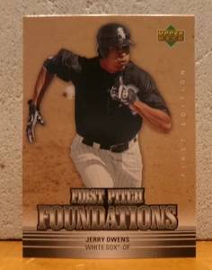 VERY COOL CHASE CARD FIRST PITCH FOUNDATIONS JERRY OWENS CHICAGO WHITE SOX - Picture 1 of 2