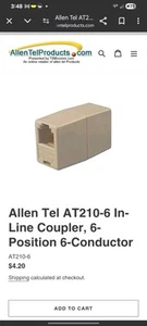 (5 PCS) AT210-6 ,6-pin Phone Coupler/Extender - Zdjęcie 1 z 3