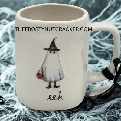 Nwt Rae Dunn Halloween EEK Ghostly Ceramic Mug Perfect Halloween Mug