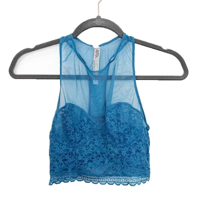 Free People Intimately Stay With Me Blue Lace Bralette Size XS - Image 1 of 4