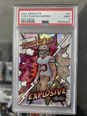 2023 Panini Absolute #23 Christian McCaffrey Explosive Case Hit PSA 9 Mint 🔥  - Image 1 of 2