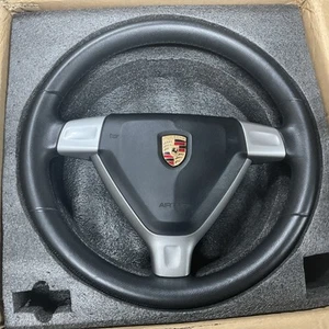 Porsche Boxster Cayman 987 Carrera 911 997 Steering Wheel Black Manual Excellent - Picture 1 of 23