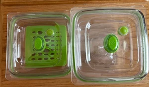 FoodSaver  3 Cup & 5 Cup Set  Fresh Vacuum  Packed Containers Clear - Picture 1 of 6