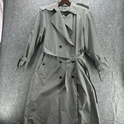 Vintage Fleet Street Trench Coat Womens 12 Buttoned Gingham y2k Coat Rain Jacket - Image 1 of 4