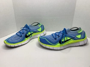 Nike Free Flyknit 5.0 Women’s Size 12 Blue/Green 615805-404 Running Shoes P116 - Picture 1 of 17