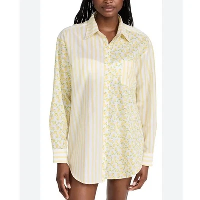 Túnica de gasa Oxford lisa y a rayas S rayas limonada 100 % algodón ¡NUEVA! Foto 1 de 4