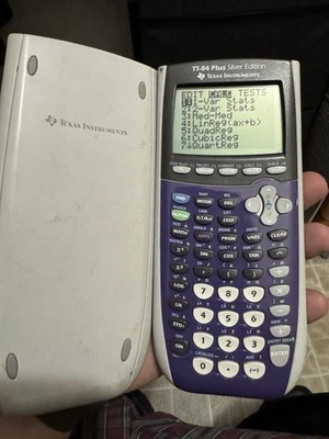TI-84 Plus Silver Edition Graphing Calculator Texas Instruments + Cover *Tested* - Image 1 of 3