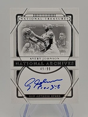 Avery Johnson/99 Autógrafo Archivos Nacionales 2020-21 National Treasures Spurs  Foto 1 de 4