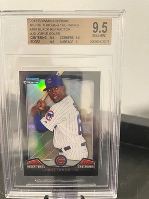 2013 Bowman Chrome 3/10 Jorge Soler Mini Black Refractor Rare RC Beckett 9.5 - Image 1 of 3