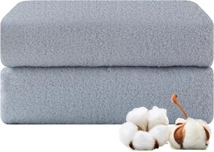 2er Pack Zero-Twist 100% 2er Pack Baumwolle Handtuch (13"x31"), graublau - Bild 1 von 7
