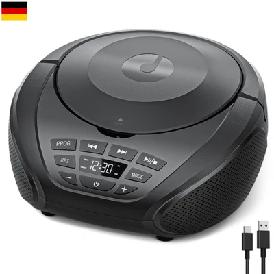 Gueray CD Player Tragbar Boombox Radio mit CD Player mit Lautsprecher Display