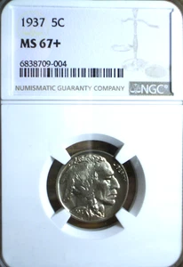 HIGH GRADE 1937 MS67+ BUFFALO NICKEL NGC - Picture 1 of 2