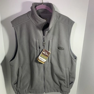 Drake Mens Waterfowl Windproof Fleece Charcoal Layering Vest Banded gear  M - Image 1 of 4