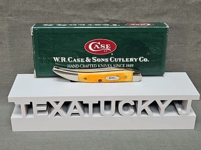 2001 Case XX 610096 Orange Rogers Bone Tiny Texas Toothpick Pocket Knife  - Image 1 of 4