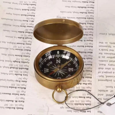 Antique brass pocket compass retro nostalgic outdoor mountaineering compass - Image 1 of 4