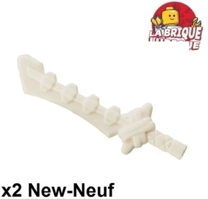Lego 2x minifig arme weapon sabre sword épée os bone blanc/white 2186b NEUF - Foto 1 di 1