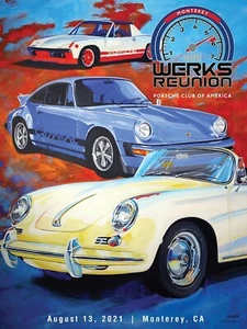 SIGNED Official Porsche Club of America WERKS Reunion Monterey Poster 2021 - Picture 1 of 1