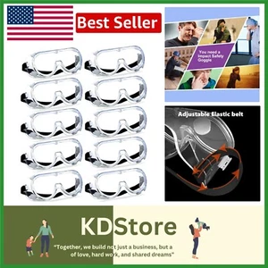 Gafas de seguridad resistentes a salpicaduras químicas - 10 piezas lentes transparentes gafas protectoras - Imagen 1 de 9