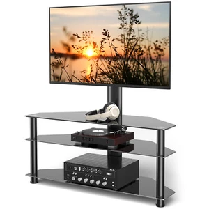 Große schwenkbare TV-Halterung, 3-in-1 Flachbildschirm Entertainment Ständer Basis für 32-65" Fernseher - Bild 1 von 12