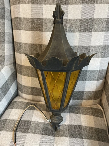 Vintage Arts 19” Iron Witch Hat Gothic Tudor Light Fixture Italy Cover