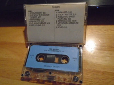 RARE PROMO Ted Nugent CASSETTE TAPE Live at Hammersmith '79 Damn Yankees Foghat  - Image 1 of 2