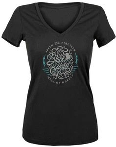 NOS SPEED AND STRENGTH 871482 BLACK HEART V-NECK T-SHIRT BLACK SIZE WOMENS LG - Picture 1 of 1