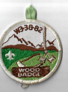 W3-38-82 Wood Badge WHT Bdr. [ND-1360] - Picture 1 of 1