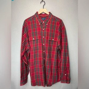 Camisa de Trabajo Ralph Lauren Vintage Años 90 Franela a Cuadros Abotonada Talla 2XL - Imagen 1 de 6