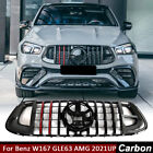 For Mercedes W167 C167 GLE63 AMG SUV 2021UP Dry Carbon Front Kidney Grille Grill