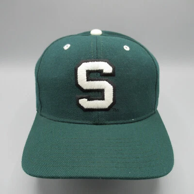 Vintage Michigan State Spartans Hat Cap Fitted 7 3/8 Green Zephyr Grafx Adult - Image 1 of 4