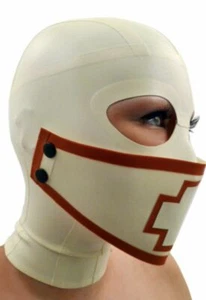 100%Latex Hood Rubber Fetish Gummi Overall White Cosplay Club Headgear0.4mmS-XXL - Picture 1 of 1