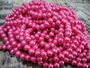 Glass Pearl Bead, Pearlized, 10mm, Hot Pink, 50 pce, Free Post - Bild 1 von 2