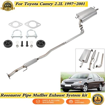 Resonator Pipe Muffler Exhaust kit for Toyota Camry 2.2L 1997 -2001 w/ Gaskets - Image 1 of 4