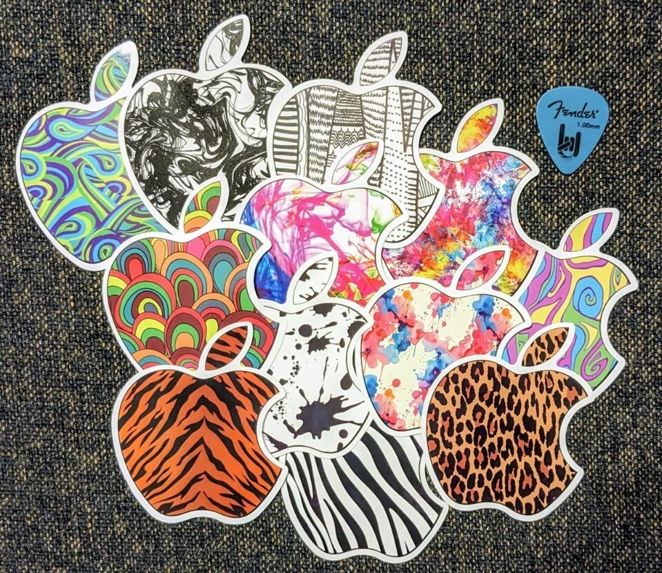 Set Of 12 Apple Logo Inspired Stickers. CUSTOM ART DESIGN  - Image 1 of 1