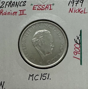 MONACO - 2 FRANCS 1979 (Rainier III) Monnaie en Nickel // ESSAI - Picture 1 of 2