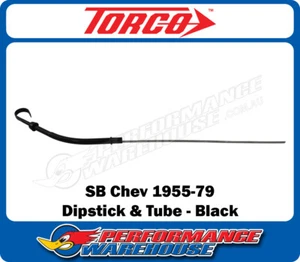 Small Block Chev 1955-79 Black Steel Engine Oil Dipstick & Tube SBC, TCO-3064BK - Picture 1 of 2