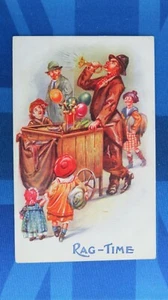 Vintage Bamforth Comic Postcard 1910 Rag Time Jazz Music Trumpet Street Musician - Picture 1 of 2