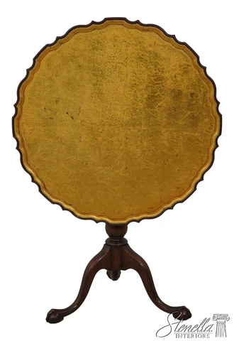 59473EC: KITTINGER OD-953 Gold Gilt Top Clawfoot Mahogany Table Cover
