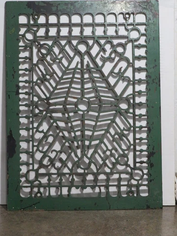 Large Antique Cast Iron Victorian Era Cold Air Return/Floor Grate Register Vent Cover