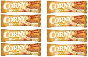 8 x CORNY BIG CARAMEL & BANANA Flavor Healthy Energy Breakfast Cereal Bars 40g - Picture 1 of 4