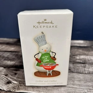 NWT Hallmark Keepsake Snowman Ornament Grillin' and Chillin' - Picture 1 of 4