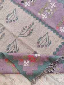 Kilim Rug Natural Handwoven Wool Jute Rug Carpet Teraditional Kilim Vintage Rug - Picture 1 of 6