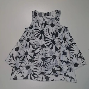 NEW DIRECTIONS Camicia donna senza maniche in bianco e nero con stampa floreale, S - Foto 1 di 10