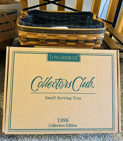 Longaberger 1996 Hostess Small Serving Tray Basket NIB Inc. Liner and Protector Cover