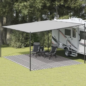 Vidaxl tenttapijt 400x500 cm hdpe antracietkleurig en wit - Imagen 1 de 3