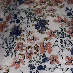 Target Threshold Cotton Floral Queen Flat Bed Sheet Blue Peach Sateen 2020 VGC . - Picture 1 of 4
