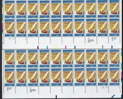 2360 MNH Matched Set of 4 Plate Blocks of 20 - Signing of the U.S. Constitution - Image 1 of 2